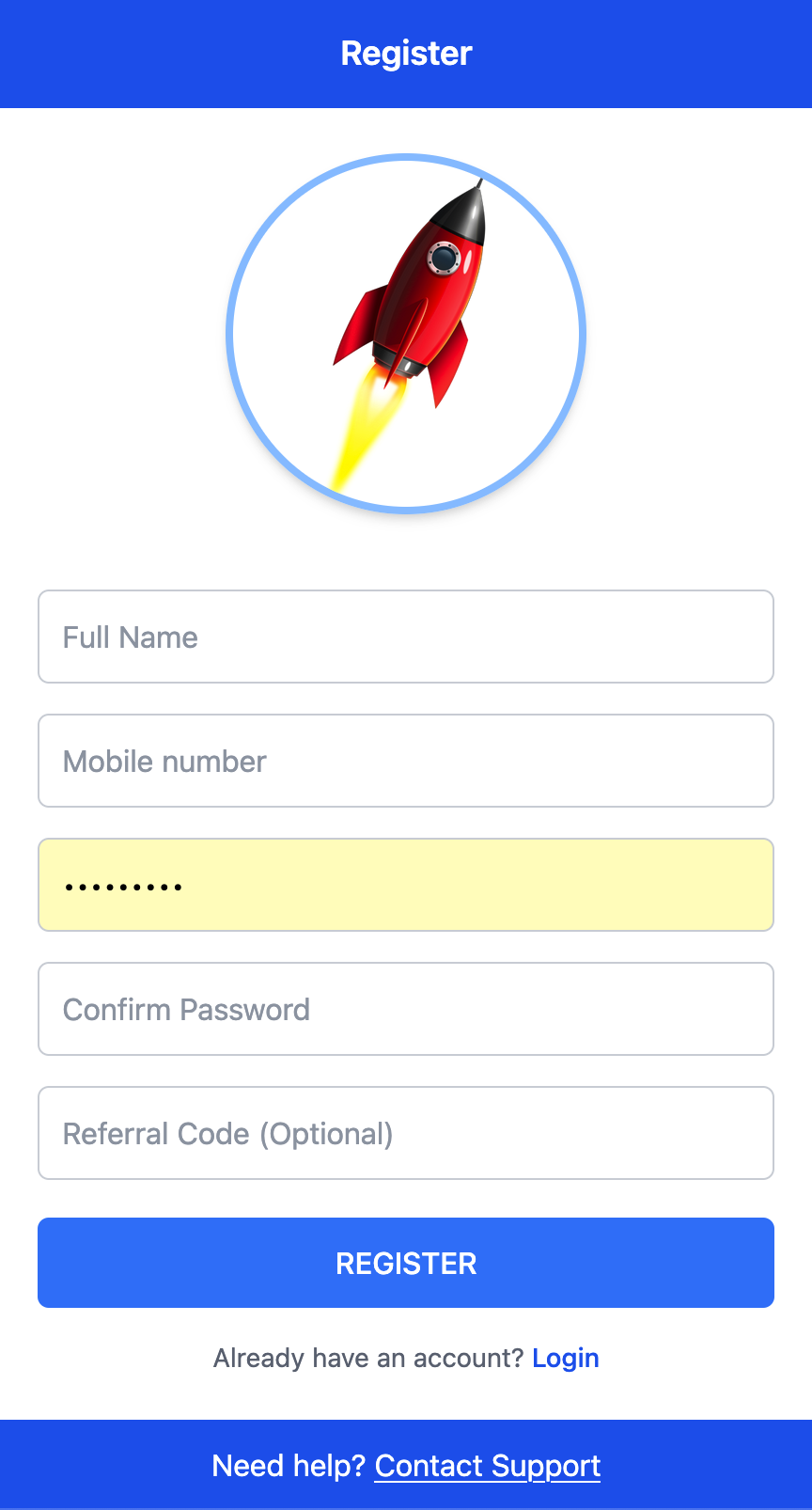 Register Screen